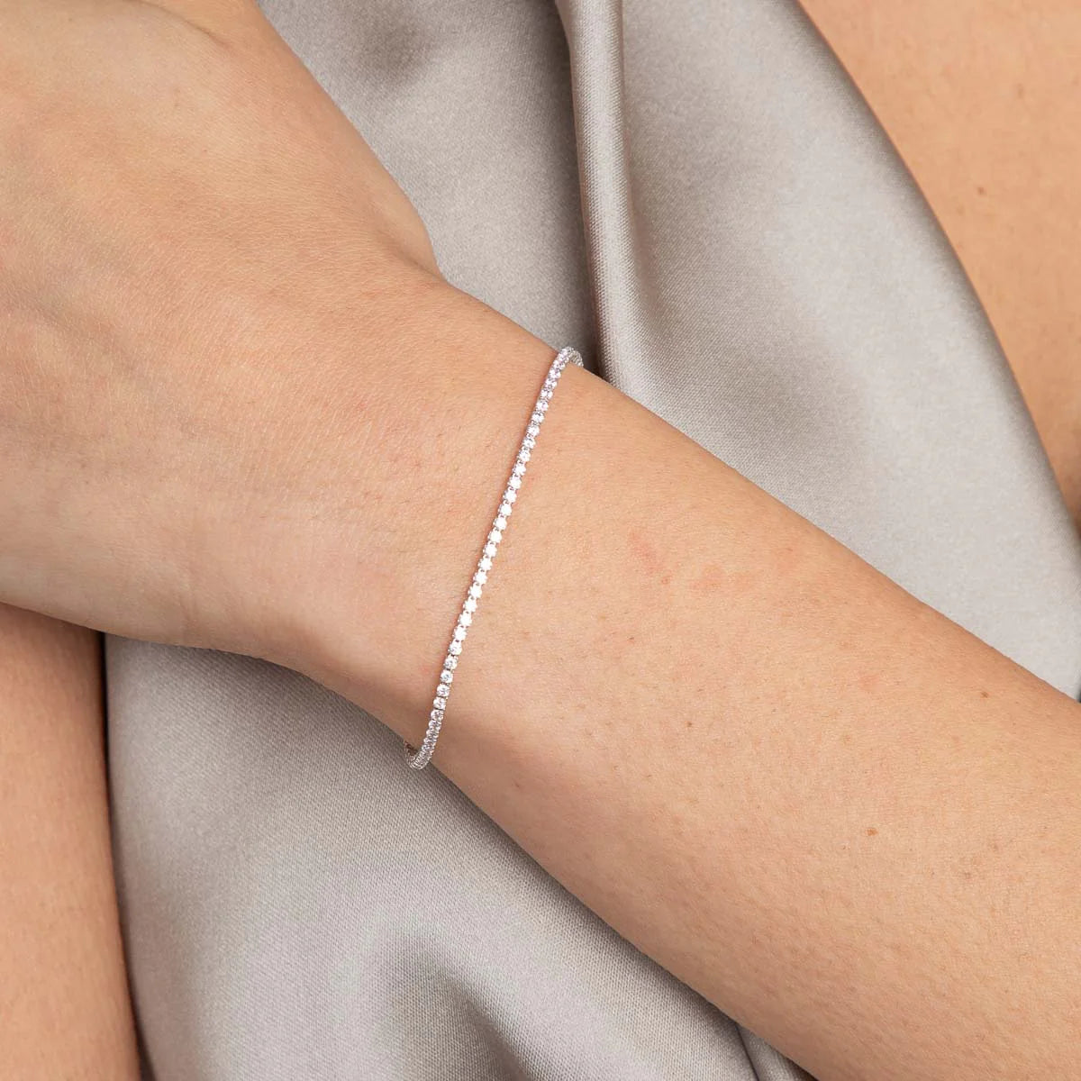 tennisarmband i silver